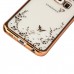 Samsung Galaxy A5 - Secret Garden Floral and Butterfly Bling Rhinestone Electroplated Clear Soft TPU Protective Phone Cover Case - Gold and White Flower
